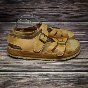 Cougar Clapton Leather Cognac Buckle Sandals sz 12